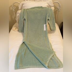 YFB Stunning Green Knit Beach and Island Maxi Dress